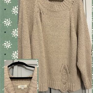Umgee Beige Textured Knit Sweater